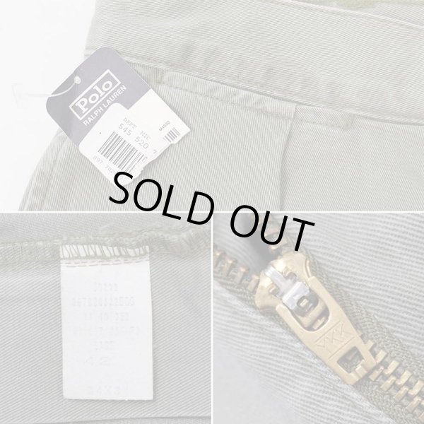画像4: 90's Polo Ralph Lauren 2タック チノトラウザー "DEADSTOCK / SAGE / W34 L31" (4)