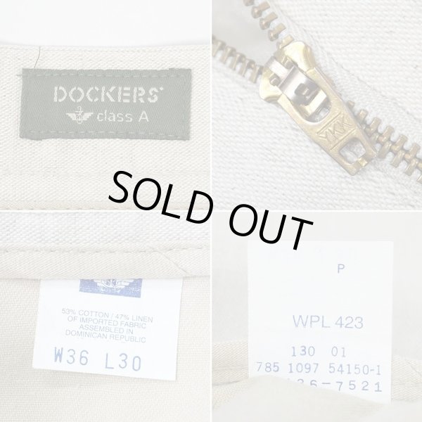 画像3: Late 90's DOCKERS 2タック コットンリネントラウザー "W36 L30" (3)
