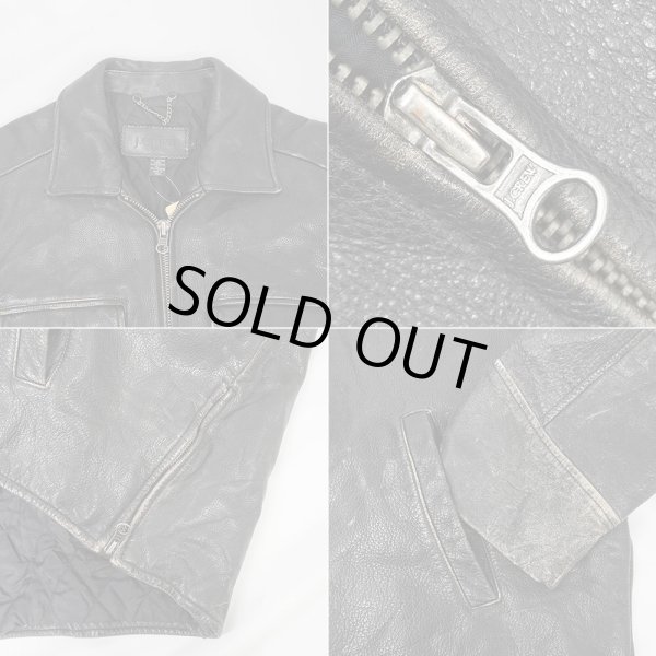 画像4: 90-00's J.CREW レザージャケット "BLACK" (4)