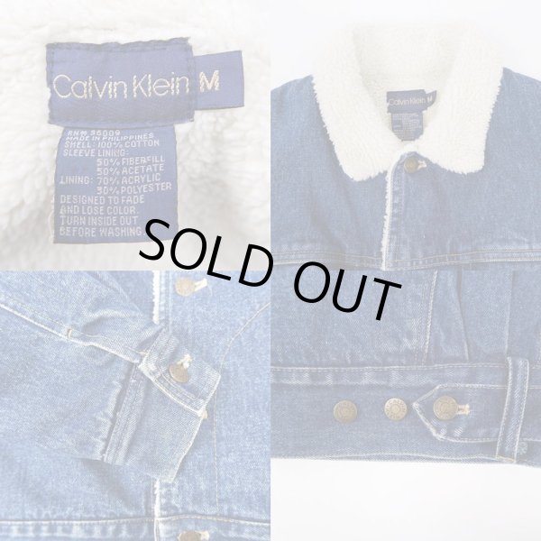 画像3: 90's Calvin Klein デニムボアジャケット (3)