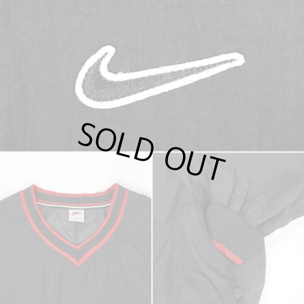 画像3: 90's NIKE Vネック ナイロンプルオーバー “BLACK” (3)