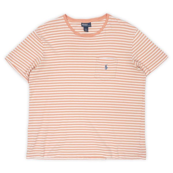 画像1: 00's Polo Ralph Lauren ボーダー ポケットTシャツ “ORANGE×WHITE” (1)