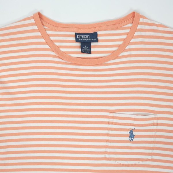 画像3: 00's Polo Ralph Lauren ボーダー ポケットTシャツ “ORANGE×WHITE” (3)
