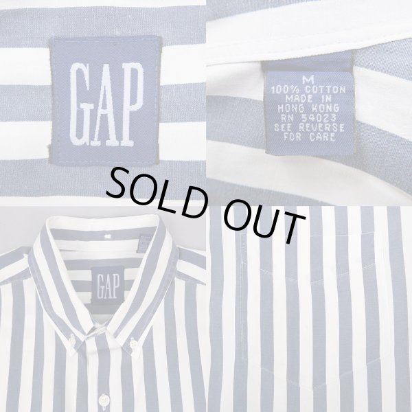 画像3: 90's OLD GAP S/S ストライプ柄 ボタンダウンシャツ (3)