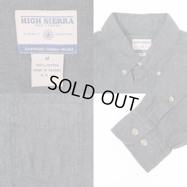 画像3: 90's HIGH SIERRA 先染めブラックデニム ボタンダウンシャツ "DEADSTOCK" (3)