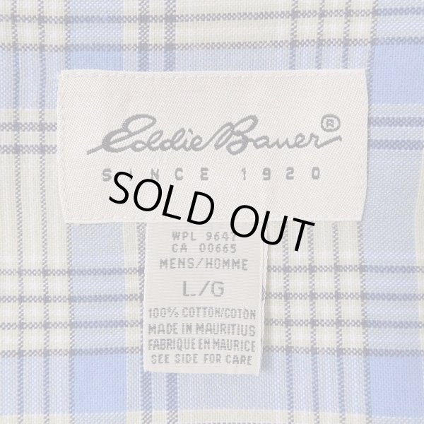 画像2: 90's Eddie Bauer レギュラーカラーシャツ “Light Green Plaid” (2)