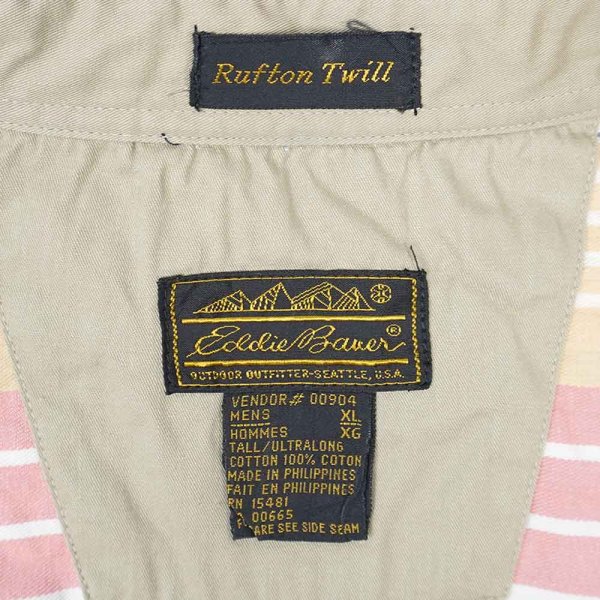 画像2: 80's Eddie Bauer S/S ワークシャツ "黒タグ / Rufton Twill" (2)