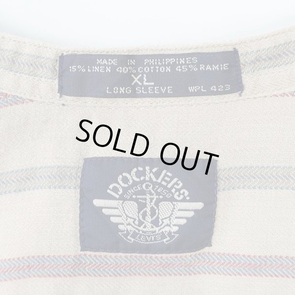 画像2: 90's DOCKERS バンドカラー ボックスシャツ (2)