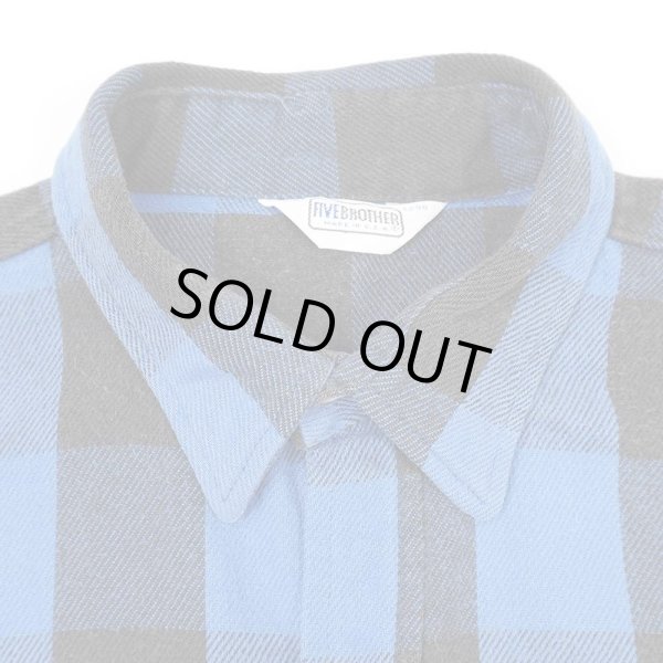 画像4: 80's FIVE BROTHER ブロックチェック柄 ヘビーネルシャツ "MADE IN USA" (4)