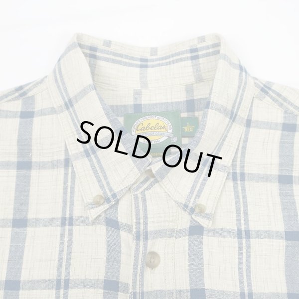 画像3: 00's Cabela's S/S ボタンダウンシャツ “Navy Plaid” (3)