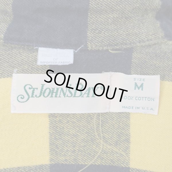 画像2: 90's ST JOHN'S BAY ブロックチェック柄 ヘビーネルシャツ "MADE IN USA / YELLOW × BLACK" (2)