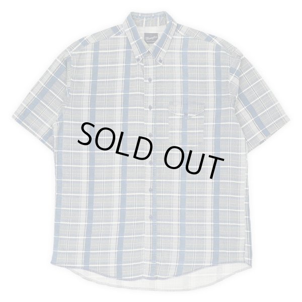 画像1: 80's Wrangler S/S プリントネル ボタンダウンシャツ (1)