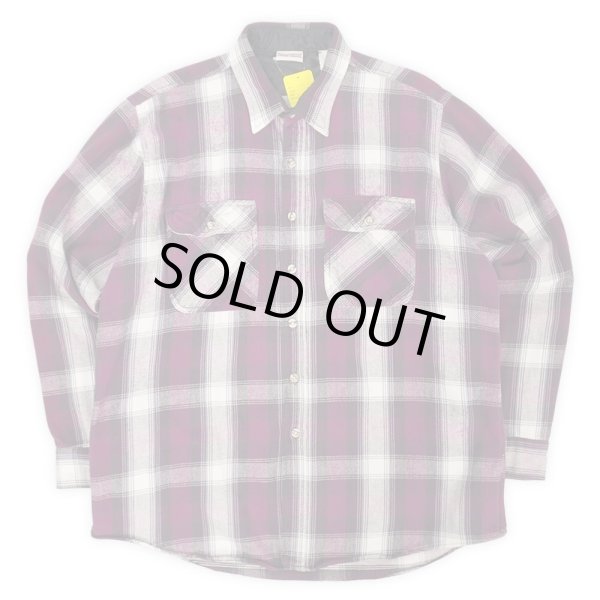 画像1: 90's Field & Stream ヘビーネルシャツ "Burgundy Plaid" (1)