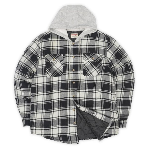 画像1: 00's Wrangler キルティングライナー フーディーネルシャツ "DEADSTOCK" (1)