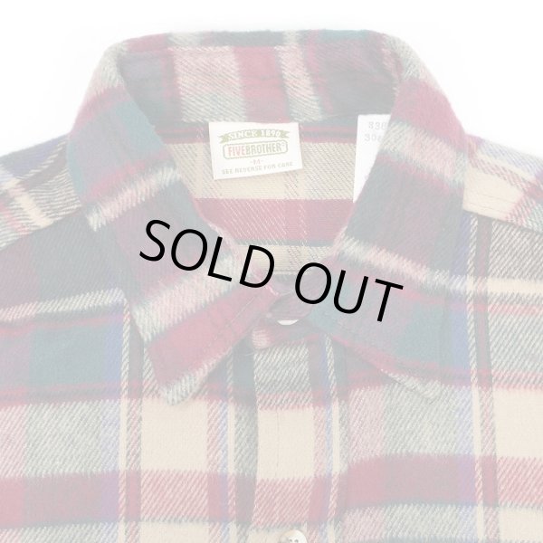 画像3: 90's FIVE BROTHER ヘビーネルシャツ "MADE IN USA / DEADSTOCK" (3)