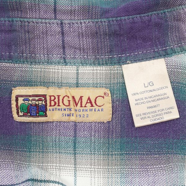 画像2: 90's BIG MAC フランネル ウエスタンシャツ "OMBRE PLAID" (2)
