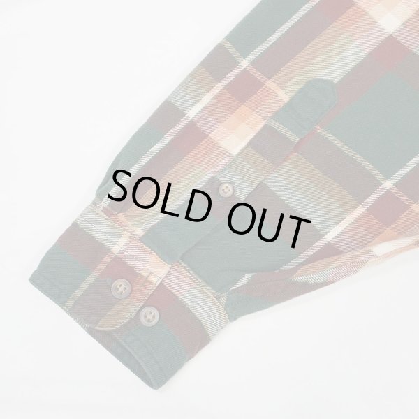 画像4: 90's Eddie Bauer コットンワークシャツ "白タグ / Green Plaid" (4)