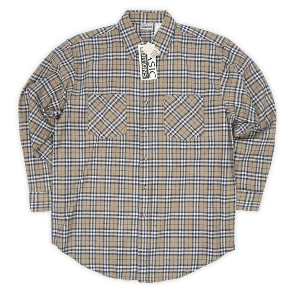 画像1: 90's BASIC EDITIONS チェック柄 プリントネルシャツ “DEADSTOCK” (1)