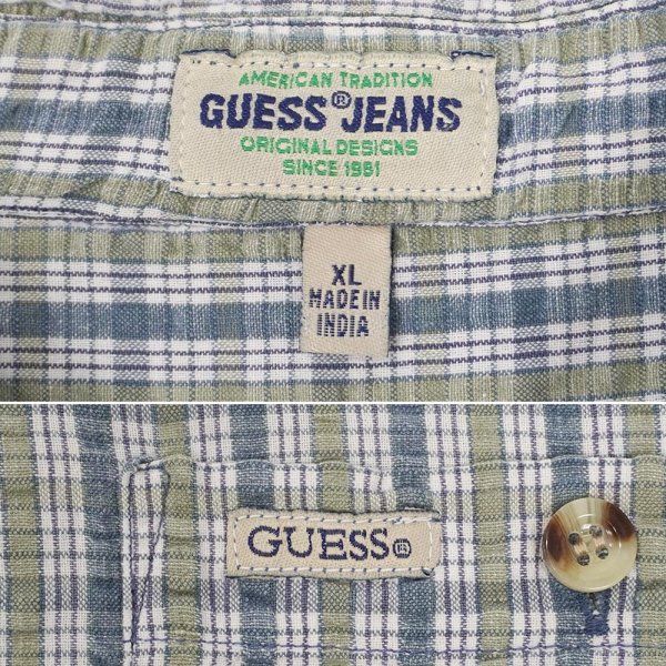 画像2: 90's GUESS JEANS シアサッカーシャツ (2)