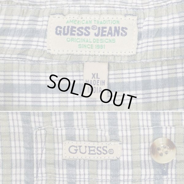 画像2: 90's GUESS JEANS シアサッカーシャツ (2)