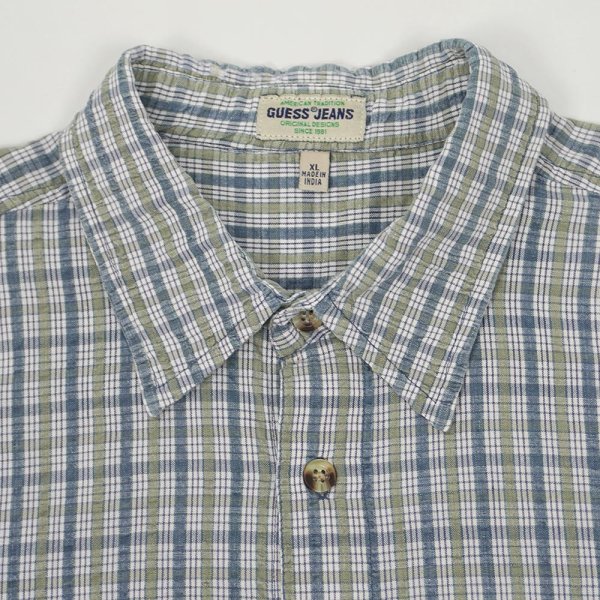 画像3: 90's GUESS JEANS シアサッカーシャツ (3)