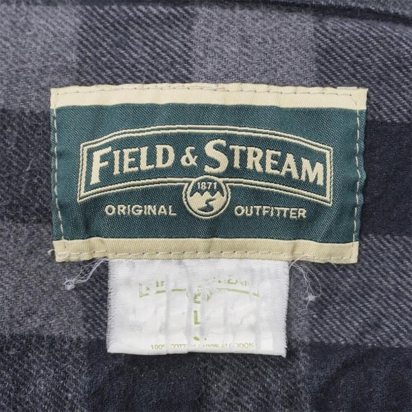 画像2: 00's Field & Stream ブロックチェック柄 ヘビーネルシャツ "GRAY×BLACK" (2)