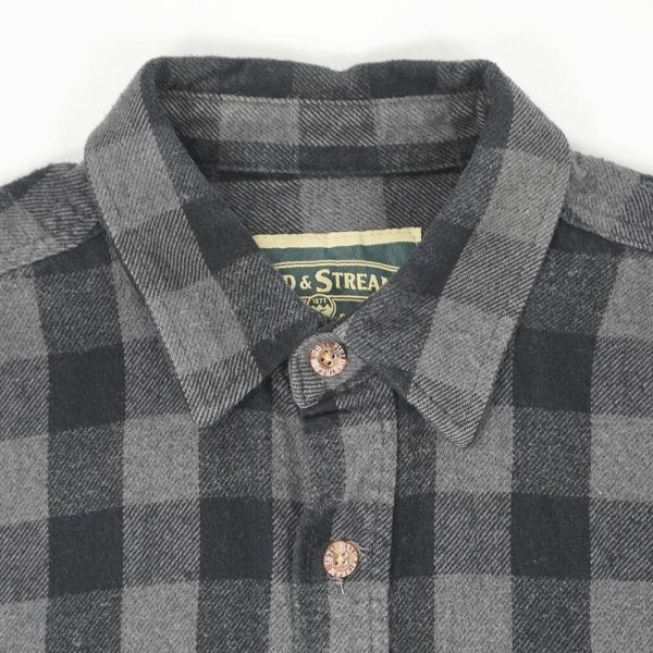 画像3: 00's Field & Stream ブロックチェック柄 ヘビーネルシャツ "GRAY×BLACK" (3)