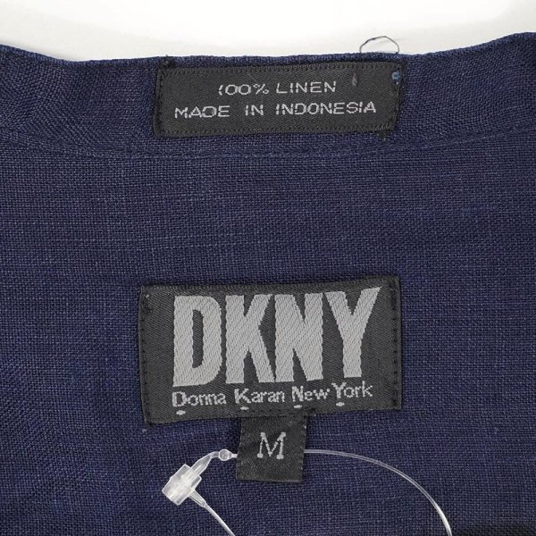 画像2: 90's DKNY バンドカラー リネンシャツ (2)