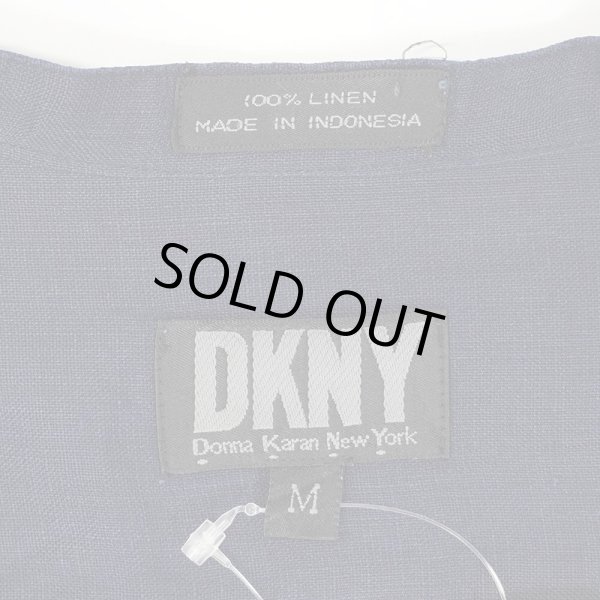 画像2: 90's DKNY バンドカラー リネンシャツ (2)