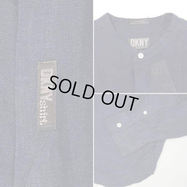 画像3: 90's DKNY バンドカラー リネンシャツ (3)