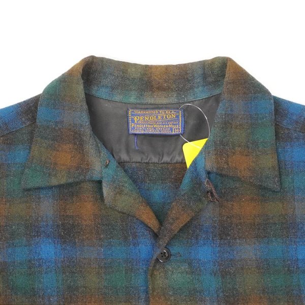 画像3: 50's PENDLETON ボードシャツ "MADE IN USA / Blue Ombre Plaid" (3)