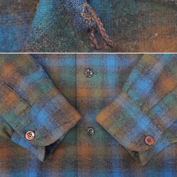 画像4: 50's PENDLETON ボードシャツ "MADE IN USA / Blue Ombre Plaid" (4)
