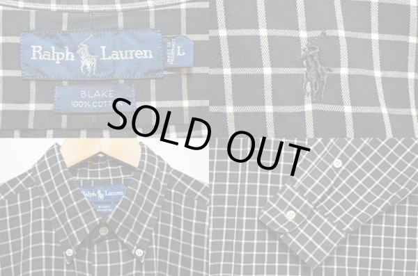 画像3: 90's Ralph Lauren チェック柄 ボタンダウンシャツ “BLACKベース / BLAKE” (3)