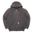画像1: 00's Carhartt サーマルライナー フルジップスウェットパーカー "FADE BLACK / J149" (1)