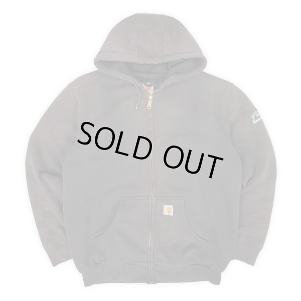 画像1: 00's Carhartt サーマルライナー フルジップスウェットパーカー "FADE BLACK / J149" (1)