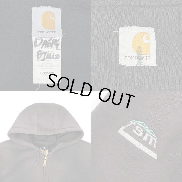 画像3: 00's Carhartt サーマルライナー フルジップスウェットパーカー "FADE BLACK / J149" (3)