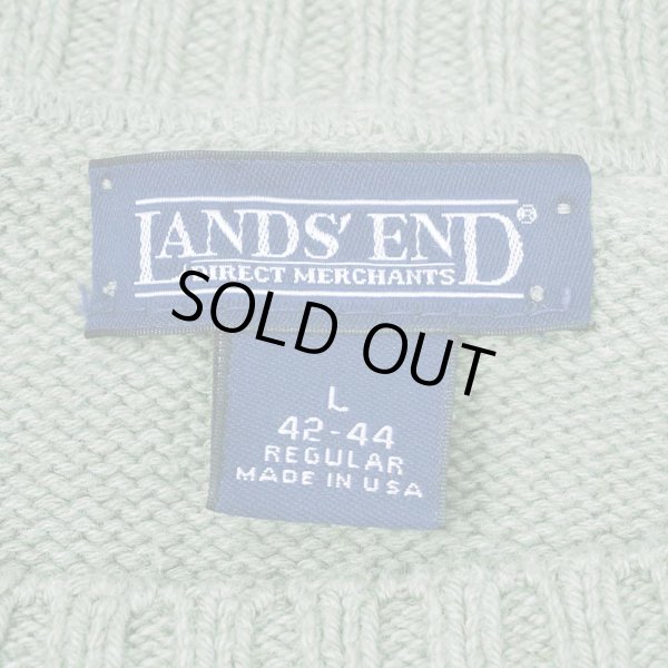 画像2: Early 00's LANDS' END コットンドリフターセーター "LIGHT OLIVE / MADE IN USA" (2)