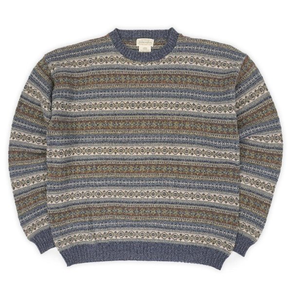 画像1: 90's ST JOHN'S BAY 総柄 コットンニット "MADE IN USA" (1)