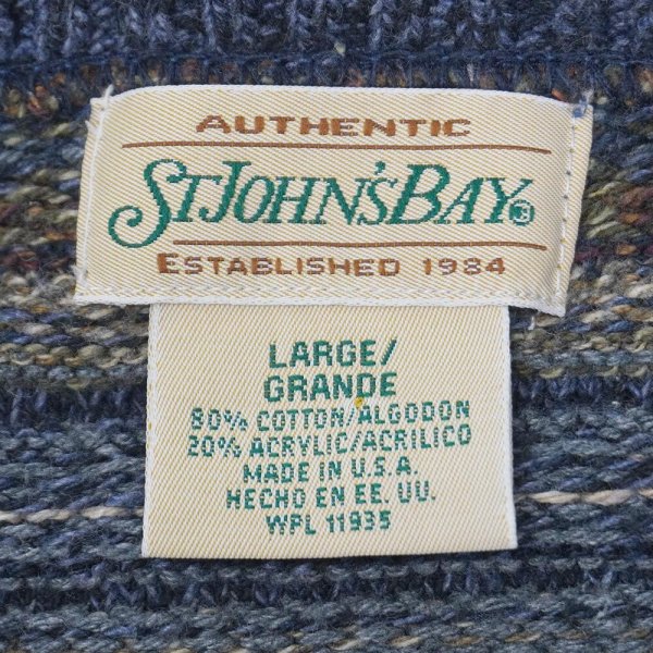 画像2: 90's ST JOHN'S BAY 総柄 コットンニット "MADE IN USA" (2)