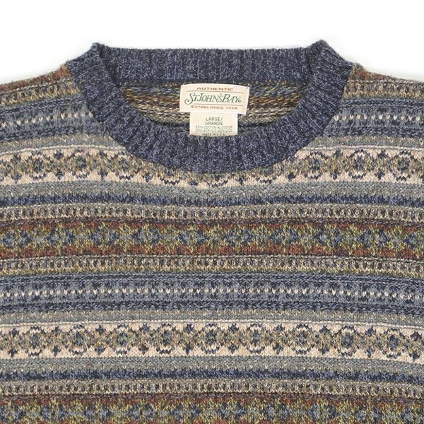 画像3: 90's ST JOHN'S BAY 総柄 コットンニット "MADE IN USA" (3)