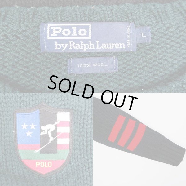 画像3: 90's Polo Ralph Lauren ローゲージ ウールニット “スーサイドスキーパッチ” (3)