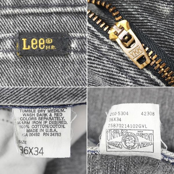 画像4: 90's Lee 200-5304 ブラックデニムパンツ "MADE IN USA / W36 L34" (4)