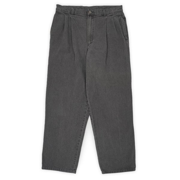 画像1: 90's 417 VAN HEUSEN 2タック ブラックデニムトラウザー "W34 SHORT" (1)