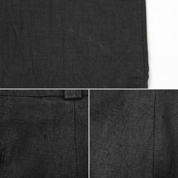 画像5: 90's PERRY ELLIS 2タック リネントラウザー "BLACK" (5)