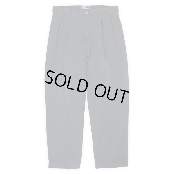 画像1: 90's Polo Ralph Lauren 2タック チノトラウザー "HAMOND PANT / FADE BLACK / W36 L30" (1)