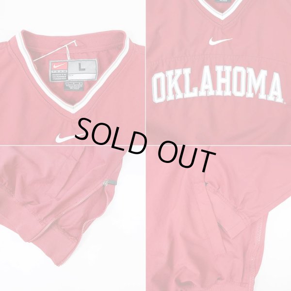 画像3: 00's NIKE Vネック プルオーバー "RED / OKLAHOMA" (3)