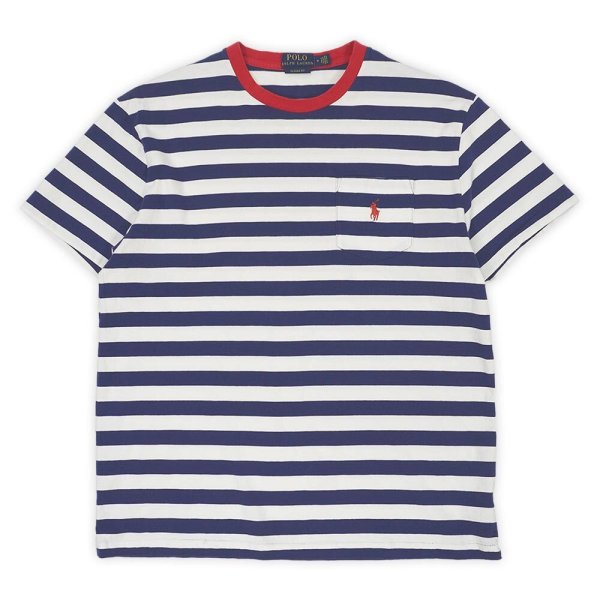 画像1: 00's Polo Ralph Lauren ボーダー ポケットTシャツ "TRICOLOR" (1)