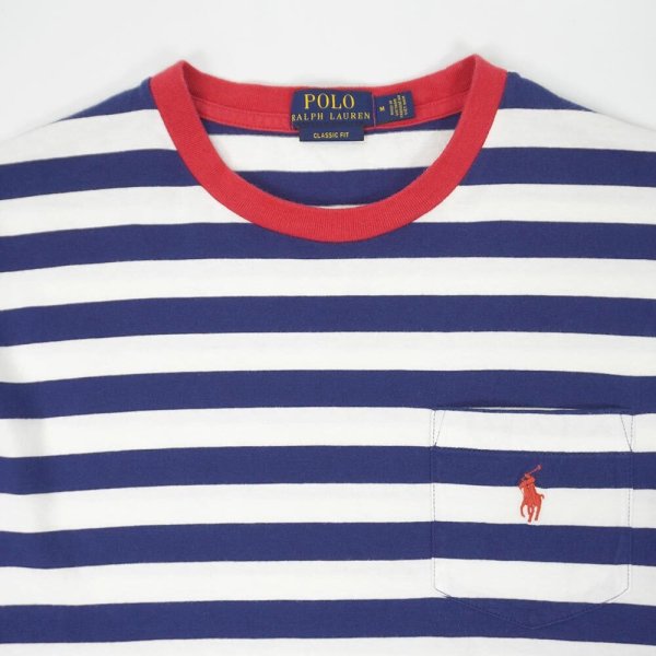 画像3: 00's Polo Ralph Lauren ボーダー ポケットTシャツ "TRICOLOR" (3)
