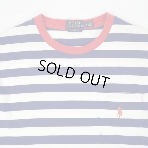 画像3: 00's Polo Ralph Lauren ボーダー ポケットTシャツ "TRICOLOR" (3)