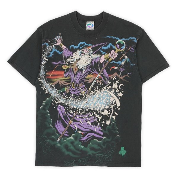 画像1: 90's LIQUID BLUE オールオーバープリントTシャツ "WIZARD / MADE IN USA" (1)